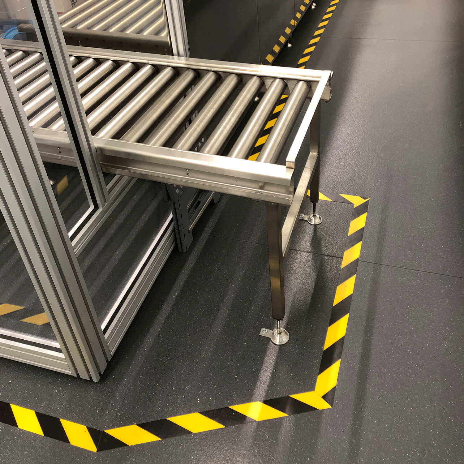 Black and Yellow Line Marking in Factory